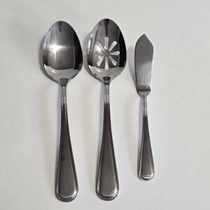 TOWLE Stainless Flatware 3 Piece Serving STRATFORD Spoons Butter Knife